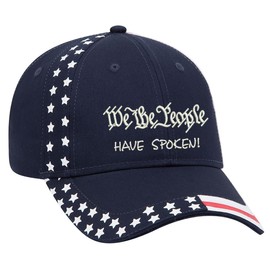 We The People Have Spoken Embroidered One Size Fits All Structured US Flag Hat (US, Alpha, One Size, Navy585)
