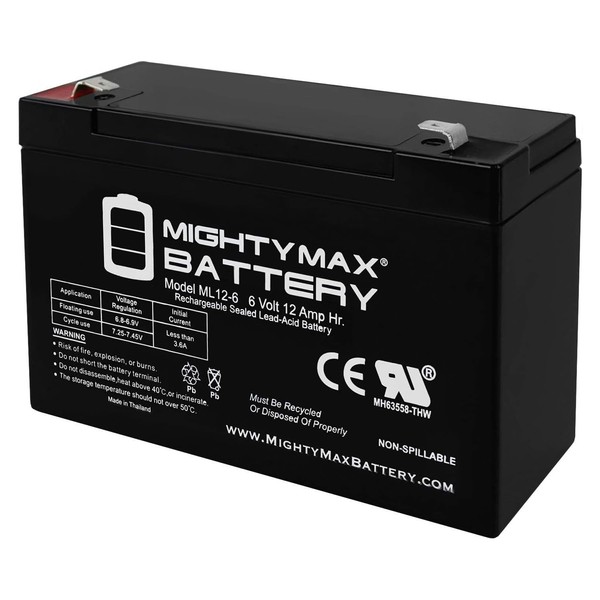 6V 12AH F2 SLA Replacement Battery for Chloride 1000010137