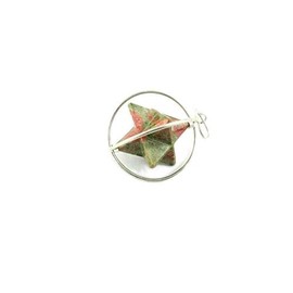 Jet International Energized Unakite Spinning Star Merkaba Pendant 1 Inch Crystal Therapy 40 Page Booklet Chakra Balancing Treatment