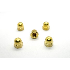 Dome Nuts Brass M6, 6mm Inner Diameter x 11.5mm Height DIN1587 Pack of 5 (M6, 6mm inner diameter)