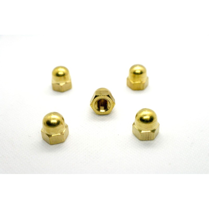 Dome Nuts Brass M6, 6mm Inner Diameter x 11.5mm Height