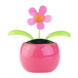 Pink Solar Dancing Sun Flower Automotive Ornament Solar Powered Dancing Sun Flower in Colorful Pots Swinging Animated Bobblehead Dancer Window Sun Catcher Car Dashboard Decor Solar Power Kits
