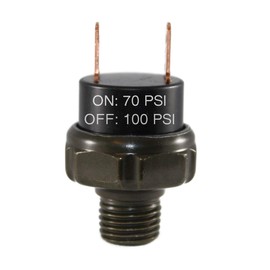 70-100 PSI Air Pressure Switch Tank Mount Type Thread 1/4" NPT 12V/24V for Train/Air Horn 1/4inch Black