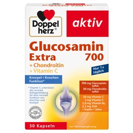 Doppelherz Glucosamine 700 Extra s chondroitinem - S vitaminem C pro normální funkci chrupavky a kosti - 1 x 30 tobolek
