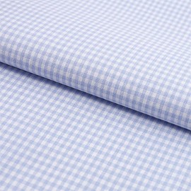 Fabric Sold by the Metre Checked 2 x 2 mm Cotton - Cotton Fabric, Breeding, Gingham, Farmer's Check, Checked Pattern, Country House, Decoration, Sewing, Crafts (Light Blue)