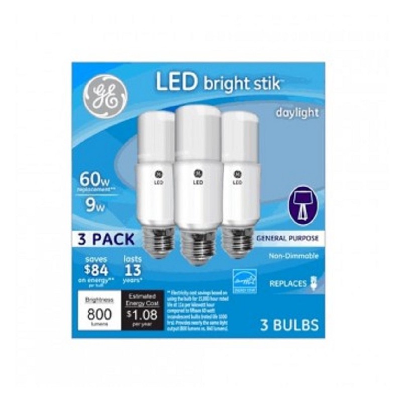General Electric 63592 WHT Brig Rel Bulb 3 Pack 9W