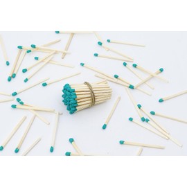 2” Inch Long Wooden Refill Matchsticks with Strike Stickers - Safety Matches Wholesale Bulk Loose by Chandler Studio (Light Green, 100 Pieces)
