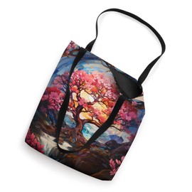 Cherry Blossom Japanese Sakura Tree Mosaic Style Tote Bag