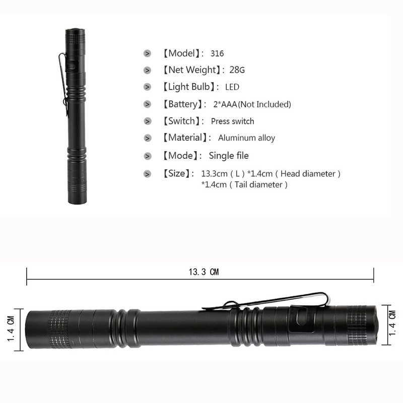 MVIOCS 10 Pieces Mini Small LED Flashlight Handheld Pen Light
