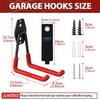 3-H Garage Storagel Hooks 4 Pack,Large Garage Hooks Heavy Duty