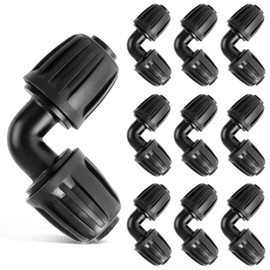 Micro-Drip-System L-piece 10 pieces for 1/2 inch drip hoses 90° bend garden irrigation barbed connection irrigation system angle connector for changing direction of the 13 mm installation pipes