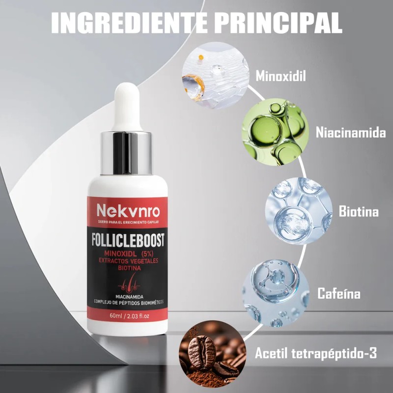 Líquido Para Crecimiento 5% + Biotina Para Barba, Cabello