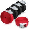 BLAZDEVE 5Pack Ratchet Tie Down Straps, 16 Ft Adjustable Lashing