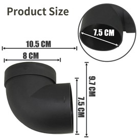 NIYATA Auxiliary Heater Air Outlet Connection 75 mm Auxiliary Heater Accessories Plastic, Heating Guide Pipe Angle Ventilation Slot, Diesel Auxiliary Heater