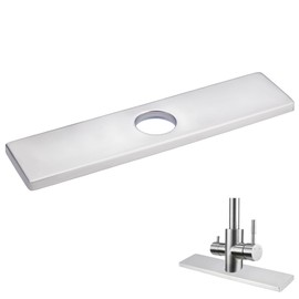 UNICRAFTALE 2Pcs 304 Stainless Steel Sink Faucet Base Plate 10 Inch Kitchen Sink Faucet Hole Cover Deck Plate Escutcheon 1 Hole Long Rectangle Cover Plate for Kitchen or Bathroom