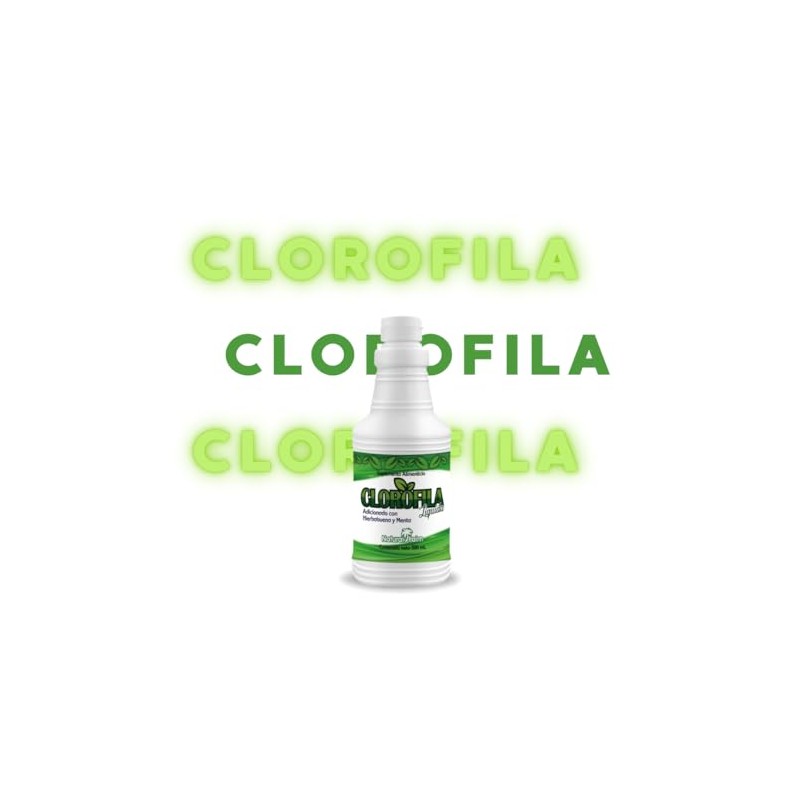 Extracto de clorofila líquida 500ml sabor menta y hierbabuena, suplemento