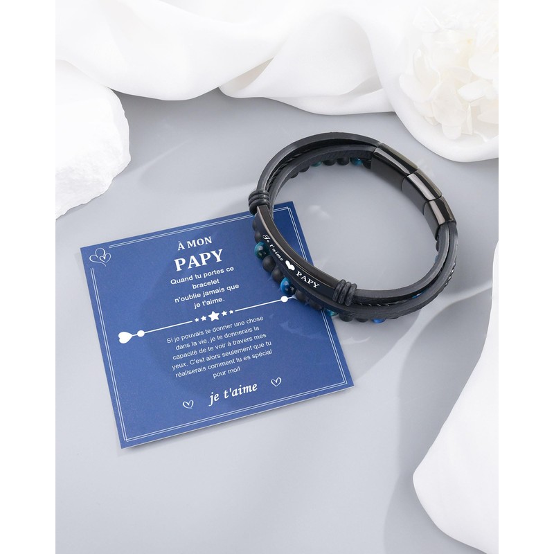 VGWON Geschenk Großvater Armband Männer Weihnachten Geburtstag Geschenk für Opa