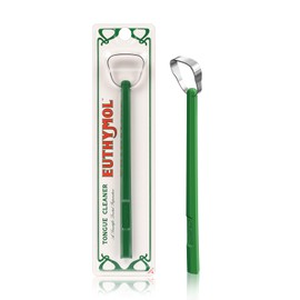 Euthymol 304 Stainless Steel Tongue Scraper – Reduces Bad Breath, Removes Tongue Plaque, Improves Oral Hygiene, Easy to Use & Clean