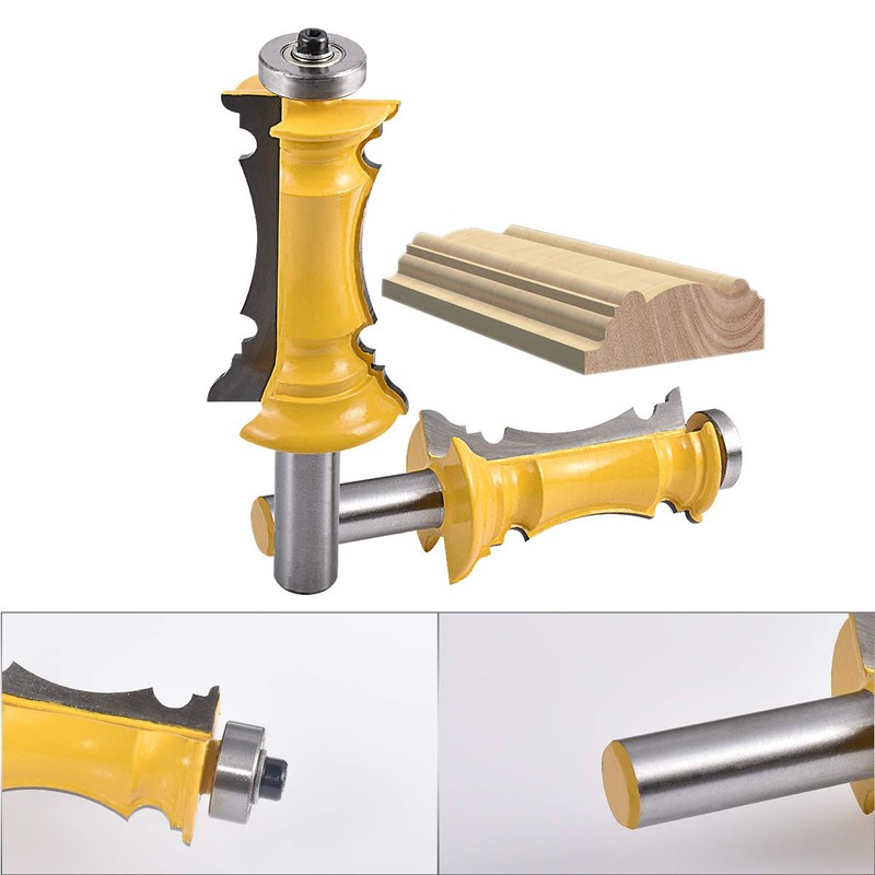 HOHXEN 2 Pcs 1/2" Shank Frame Crown Mitered Door &
