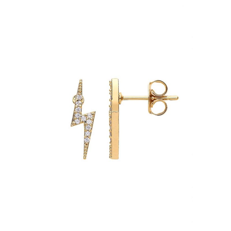 Estella Bartlett Lightning Bolt CZ Earrings - Gold Plated