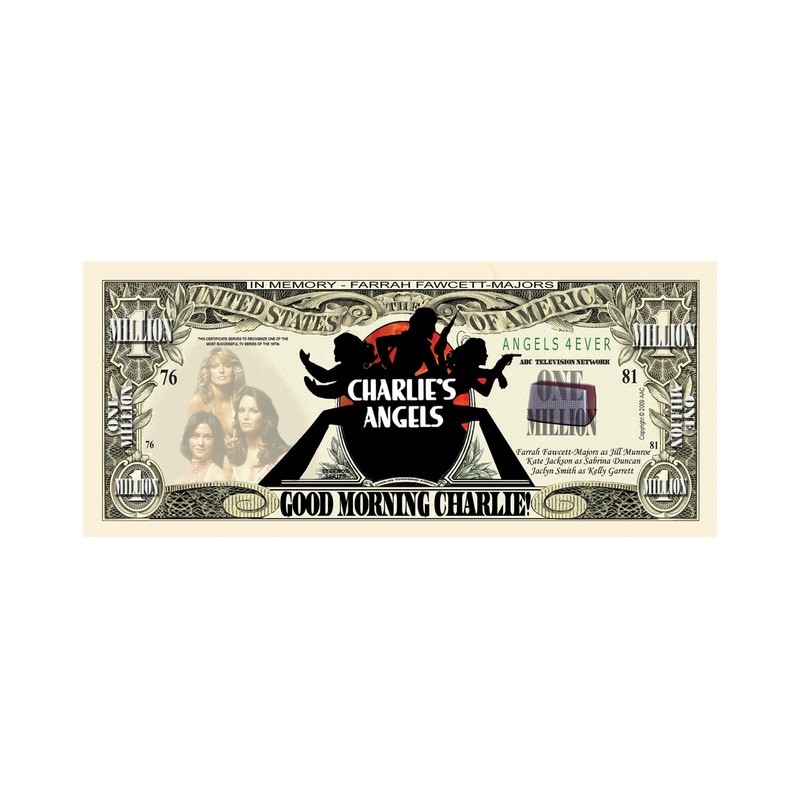 Charlies Angels Million Dollar Bill with Bill Protector - Best