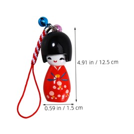 SHOWERORO 2pcs Japanese Doll Keychains Traditional Ornaments Versatile Bag Decor Compact Figurines for Positive Energy Lucky Touch