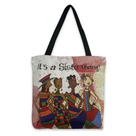 Shades of Color Woven Tote Bag for African American Women, for Work Gym Travel Shopping Casual