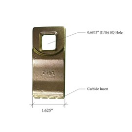 1 - Square Hole Replacement Carbide Auger Tooth w/Hardware - L13-G558