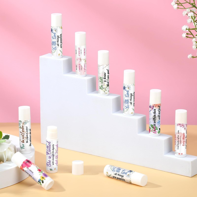 Dansib 50 Pack Christian Religious Gifts Bulk Lip Balms for
