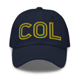 Colombia National Flag Retro COL Soccer Baseball Cap Dad Hat Navy