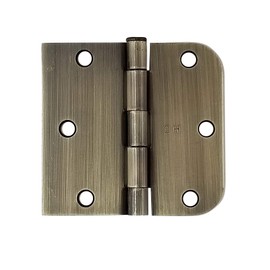 Hinge Outlet 3.5 Inch Door Hinges with 5/8 Inch Radius Square Corner Antique Brass, 2 Pack