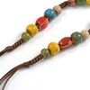 Avalaya Multicoloured Ceramic Bead Sea Shell Tassel Necklace with Brown