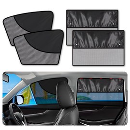 ZATOOTO Car Window Shades for Side Windows 4 Pack Car Window Covers for Privacy Half Blackout & See-Through UV Protection & Cooling Magnetic Car Window Curtain Universal for Camping Travel In-Car Rest