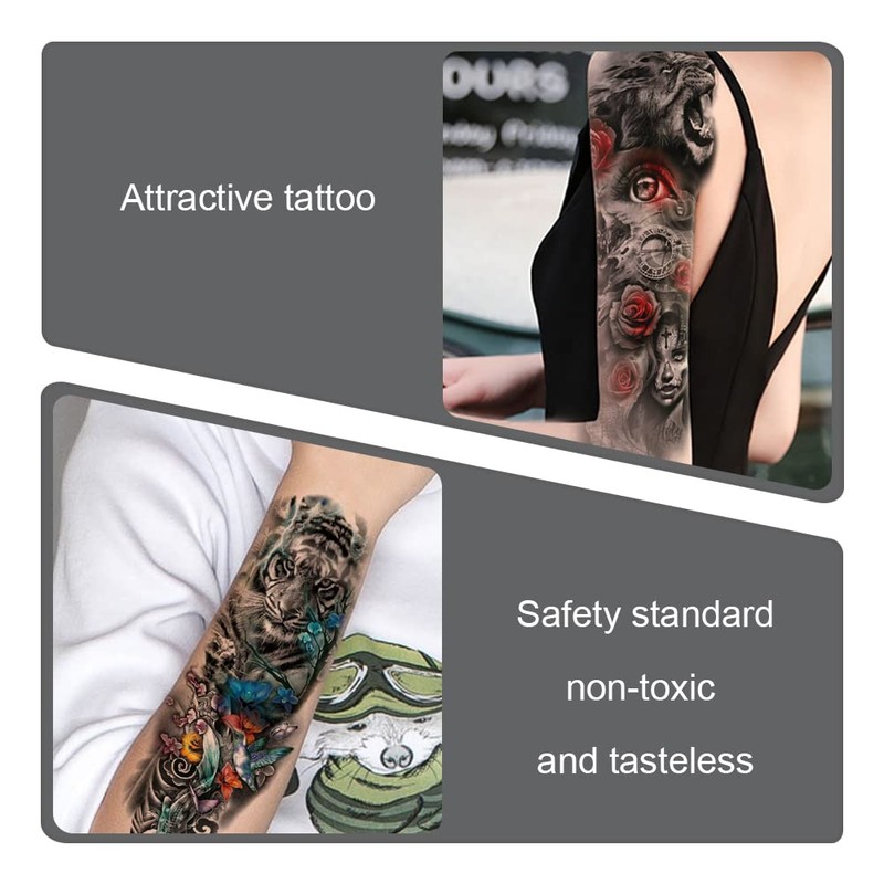 4 Pcs Temporary Tattoos Water Transfer Paper Tattoo Body Stickers