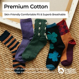 Women Daily Wear Cute Crew Socks Casual Aesthetic Cotton Socks for Women Girls 5 Pairs (US, Numeric, 5, 9, Regular, Regular, Holiday)