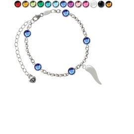 Delight Jewelry Good Luck Italian Horn Custom Crystal Color Fiona Charm Bracelet