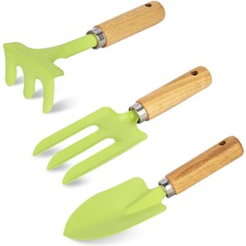 BEANPRECOY Mini Gardening Kit with Shovel Rake & Fork Gardening Tool Set for Soil Planting Digging & Transplanting Suitable Perfect Gift for Little Gardeners