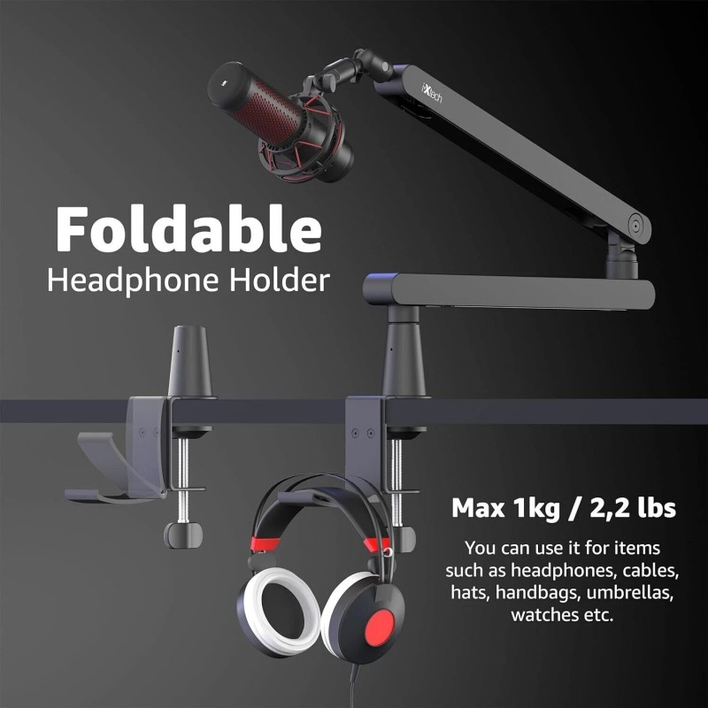 IXTECH Mic Boom Arm Stand LP Microphone Stand Low Profile