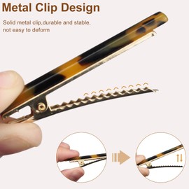 6Pcs Tortoiseshell & Beige Duckbill Hair Clips – Chic Metal Hair Barrettes for Women & Girls