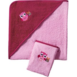 Erwin Müller Children's Hooded Terry Towelling Bath Robe Set Wash Mitt, Hand Towel, Bath Towel