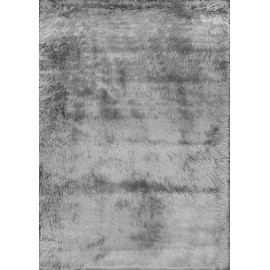 nuLOOM Cloud Faux Sheepskin Soft & Plush Shag Area Rug, 5' Square, Grey