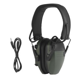 Electronic Shooting Ear Protection for Shooting Range with Sound Amplification Noise Reduction Hearing Protection Earmuffs (Green)