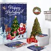 Christmas Bathroom Sets with Shower Curtain and Rugs, Deer Santa