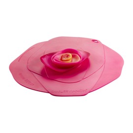 Charles Viancin - Rose Silicone Lid for Food Storage and Cooking - 8''/20cm - Airtight Seal on Any Smooth Rim Surface - BPA-Free - Oven, Microwave, Freezer, Stovetop and Dishwasher Safe - Fuschia