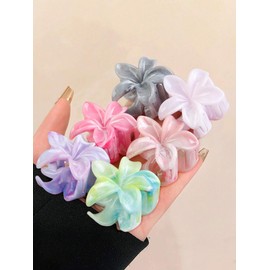 6 Pcs Small Flower Hair Claw Clips for Women, Cute Hair Claw Clips for Womens Hair Hawaiian Flower Non Slip Hair Clips Hair Accessories