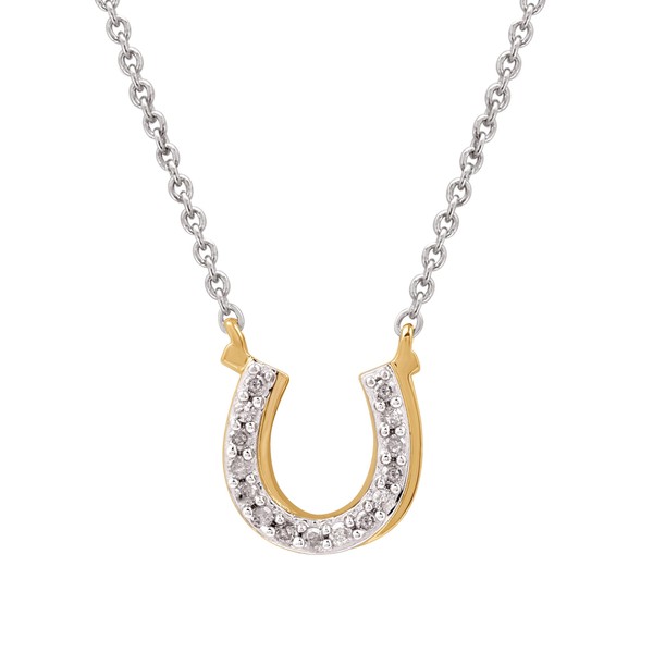 GILDED 14K Yellow Gold Plated on Sterling Silver Horseshoe Necklace