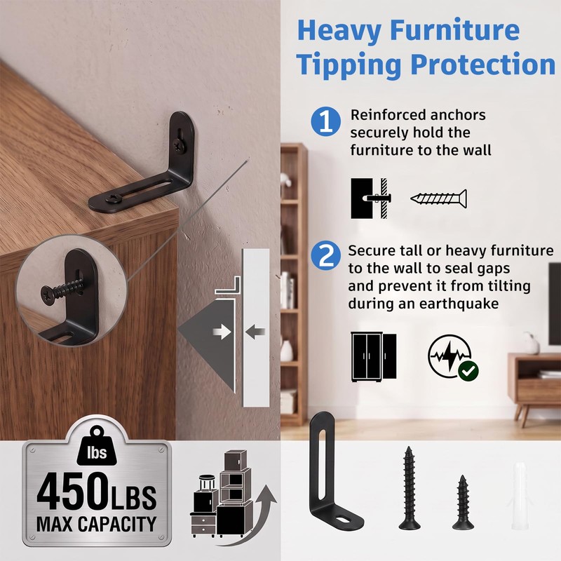 20 Pack Furniture Anchors for Baby Proofing,Keep Baby and Pet