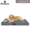 SheSpire Gray Orthopedic Memory Foam Dog Bed Soft Pet Mattress