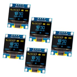 APKLVSR 5pcs 0.96 Inch OLED Display Module 128 x 64 Pixel I2C Display Module with I2C IIC Serial Self-Luminous Compatible with Arduino Raspberry PI (Yellow and Blue)