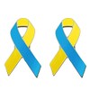 2pcs Yellow and Blue Ribbon Pins Brooch Peace Knot World